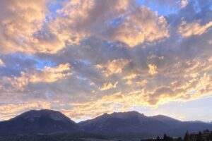 Sunset over Buffalo Mountain and Dillon Reservoir